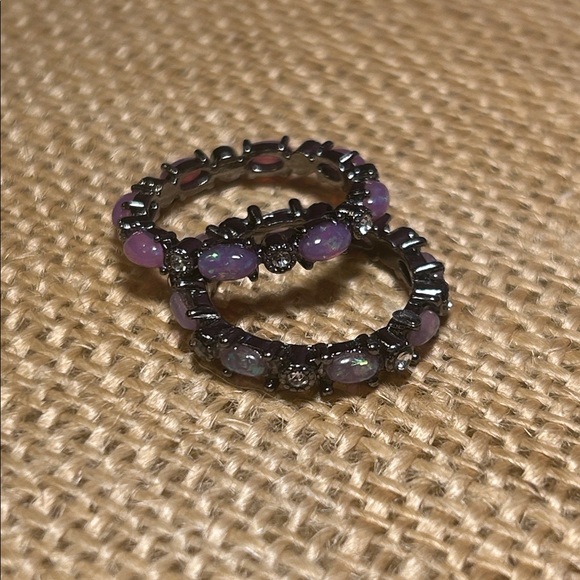 Sterling Black & Purple Opal Ring - Picture 6 of 7